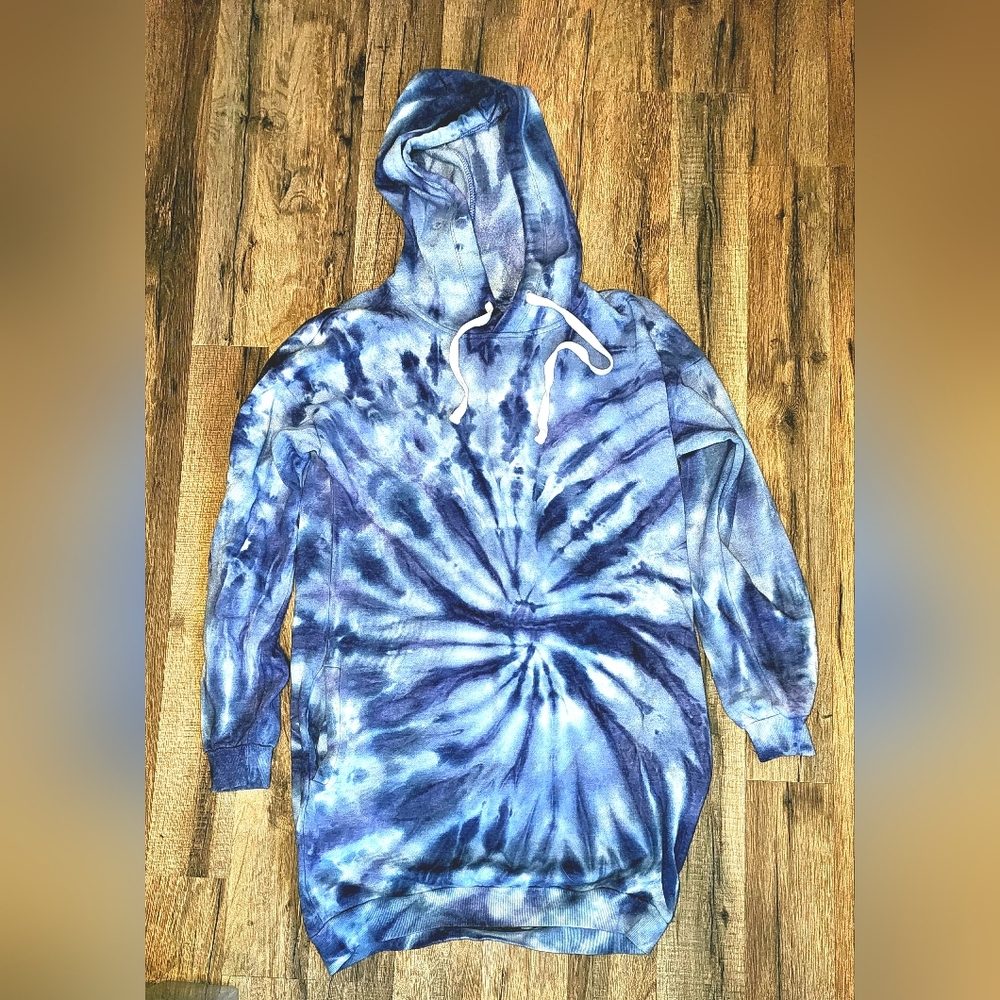 Ultra Flirt Tie Dye Sweatshirt Dress With Pockets Size Small